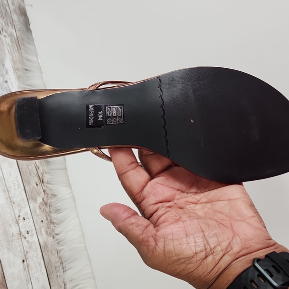 Moda, Women's Browns bronze, 1.5" heels, jeweled slip-on Sandal slides. Size 10M - Picture 4 of 10